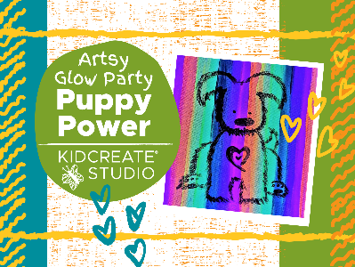 Kidcreate Studio - San Antonio. Artsy Glow Party- Puppy Power (4-9 Years)