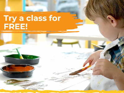 WELCOME WEEK - Free Trial Parent & Me Messy Time Art (18m-6y)